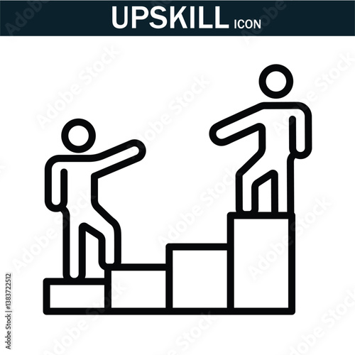 Upskill icon . Linear icon collection. Editable stroke. Vector illustration. EPS 10.
