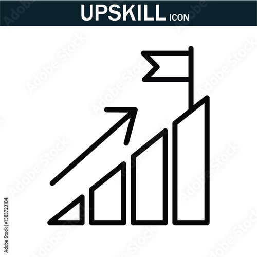 Upskill icon . Linear icon collection. Editable stroke. Vector illustration. EPS 10.