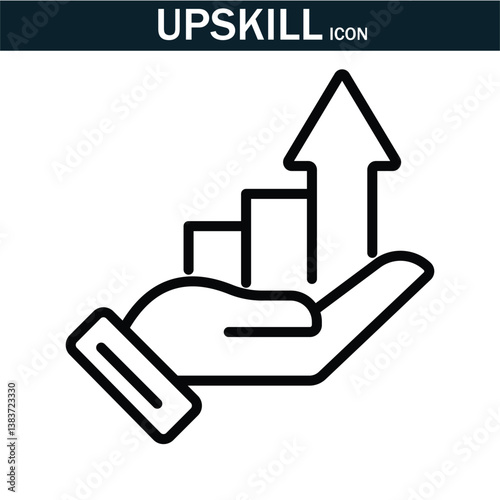 Upskill icon . Linear icon collection. Editable stroke. Vector illustration. EPS 10.