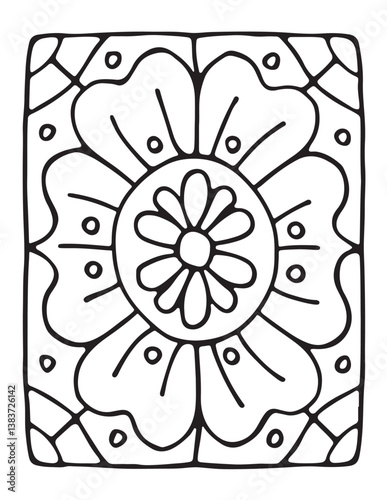 Simple mandala coloring pages, hand drawn vector illustration, bold & easy, coloring page, coloring book, line art, black and white, illustration, vector illustration, bold & easy coloring page