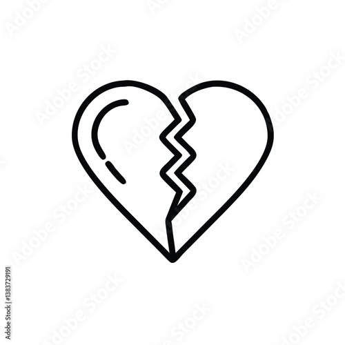 Vector illustration of a broken heart