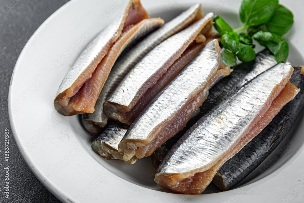 Sardines salted fish gourmet food background on the table rustic food top view copy space vegetarian food Sardines salted fish gourmet food background on the table rustic food top view copy space vegetarian food