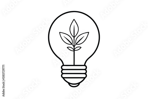 light bulb with leaf