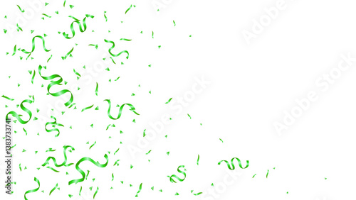 Frame green confetti for congratulations, celebration party , card greeting, sport, birthday and holiday