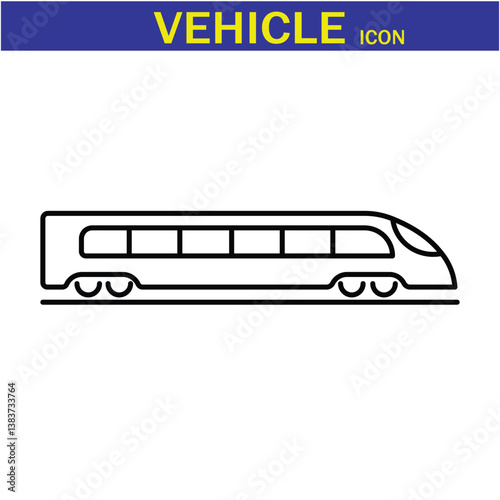 Vehicle Line Editable Icon. Vector illustration in modern thin line style of transport icons types: taxi, train, helicopter, bus, ship, plane, tram and more. EPS 10.
