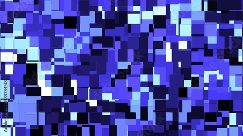 Broadcast Twinkling Hi-Tech Squares, Blue Magenta, Abstract, Loopable