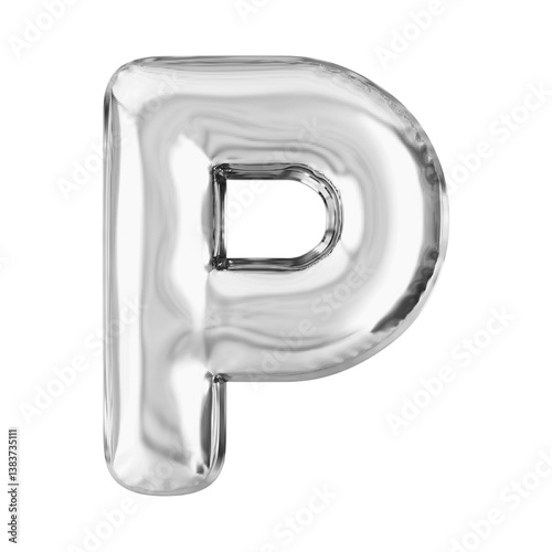 silver balloon letter P
