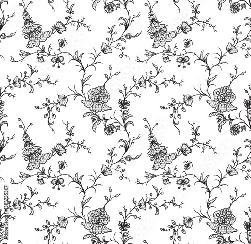 seamless lace floral ornament, vector illustration	