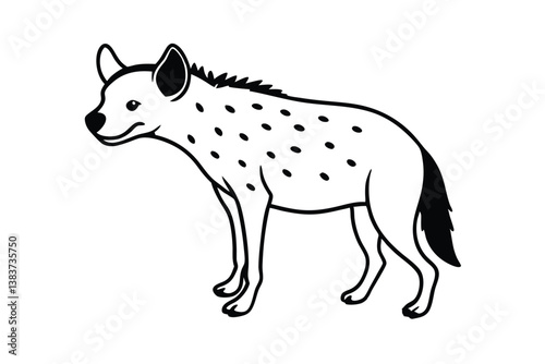 vector image of a hyena