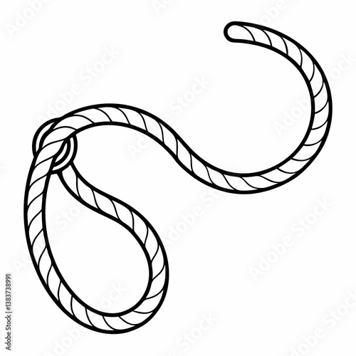 Rope Outline Vector – Line Art Drawing for Coloring Book Page on White Background