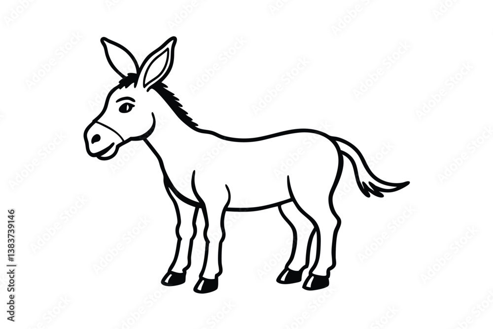 Fototapeta premium donkey cartoon isolated on white