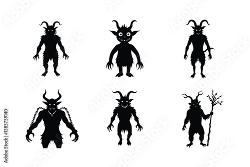 Krampus silhouette vector  Bundle 