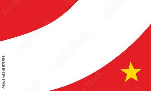 Vietnam flag wave style background with stripes. Stock vector illustration isolated on white background