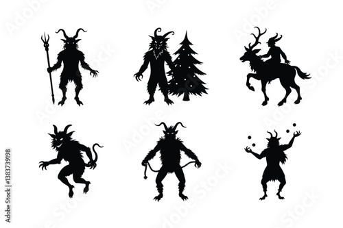 Krampus silhouette vector  Bundle 