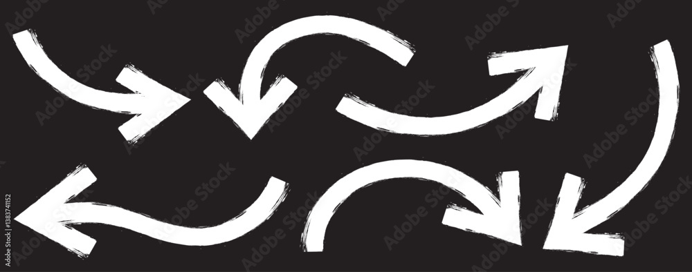 White Bold brush drawn arrows. Set of White Hand drawn vector arrows doodle. Hand drawn White grunge bent arrow pointing upwards, bold brush stroke. White hand drawn brush arrow icon vector set. White Bold brush drawn arrows. Set of White Hand drawn vector arrows doodle. Hand drawn White grunge bent arrow pointing upwards, bold brush stroke. White hand drawn brush arrow icon vector set.