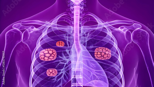 X-ray Insight - Lung Cancer Cells within Intricate Lung Tissue