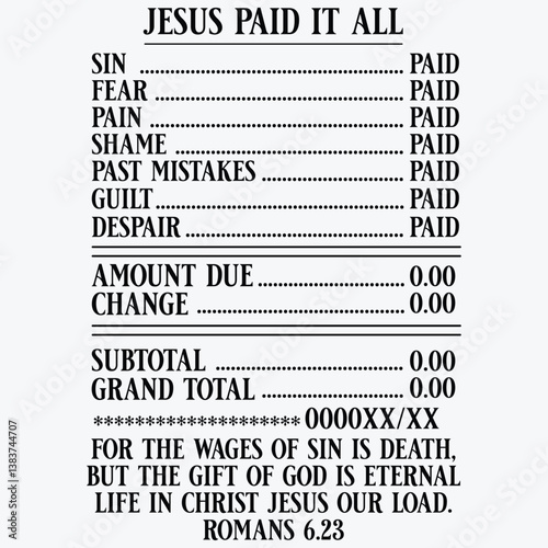 Jesus Paid It All SVG PNG, Christian Svg, Religious Svg, Jesus Svg, Bible Verses, Redeemed Svg, God Svg, Faith Shirt Svg, Verse Shirt Svg