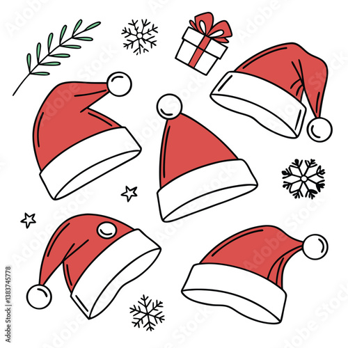 set of santa claus hats