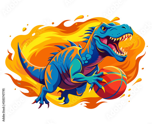 Basketball Dinosaur T-Rex Player Sports
