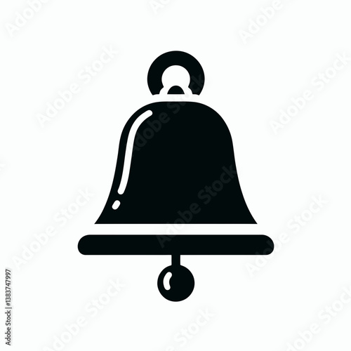 very simple flat and minimalist Cowbell silhouette in black on a white background