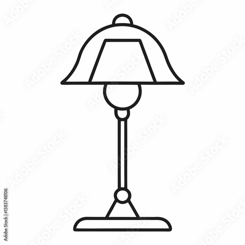 Table Lamp Outline Coloring Book Page Line Art