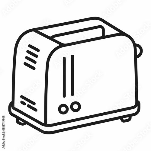 Toaster Outline Coloring Book Page Line Art Drawing