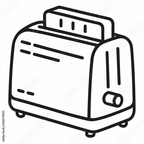 Toaster Outline Coloring Book Page Line Art Drawing
