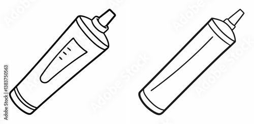 Toothpaste Outline Coloring Book Page Line Art