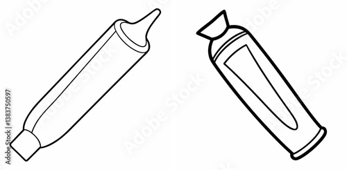 Toothpaste Outline Coloring Book Page Line Art