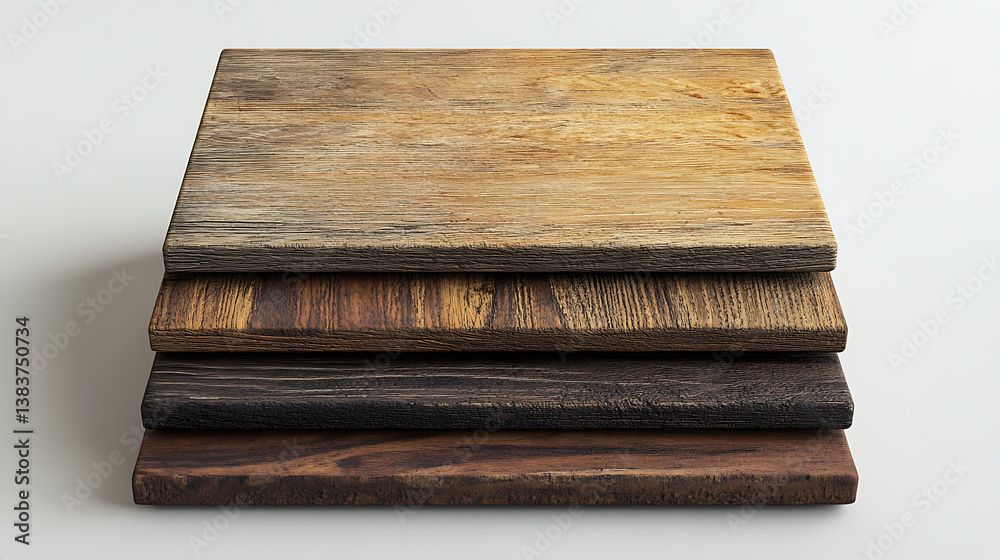 Wooden sample boards displaying various wood finishes Wooden sample boards displaying various wood finishes