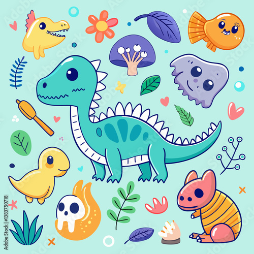 seamless pattern with funny animals