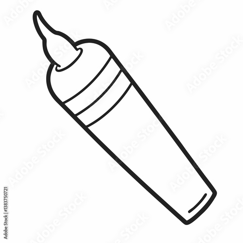 Toothpaste Outline Coloring Book Page Line Art