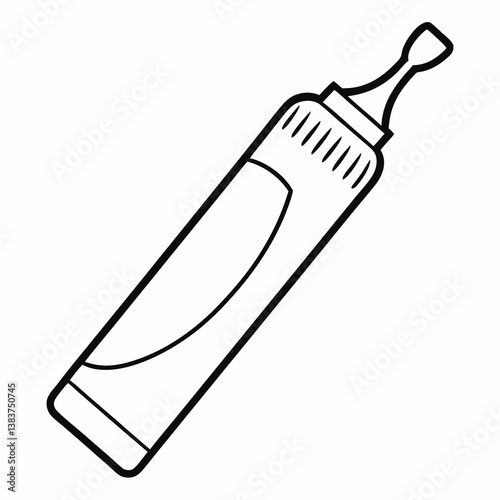 Toothpaste Outline Coloring Book Page Line Art