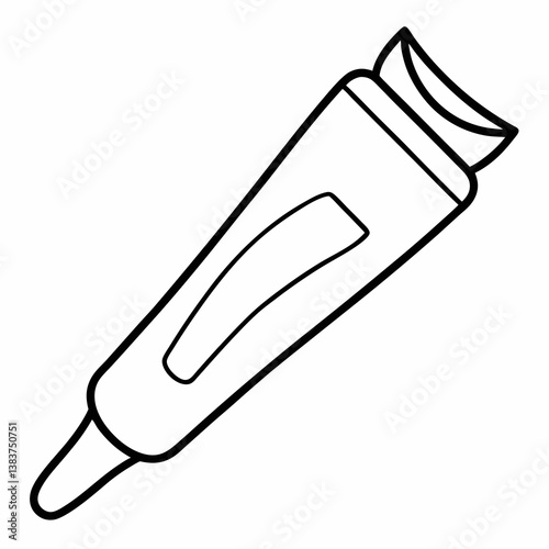 Toothpaste Outline Coloring Book Page Line Art