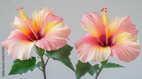 Wallpaper Mural Two delicate hibiscus blossoms Torontodigital.ca