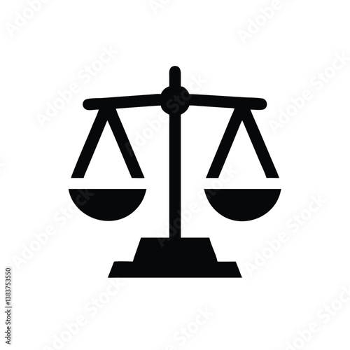 Simple Black and White Justice Scales Icon