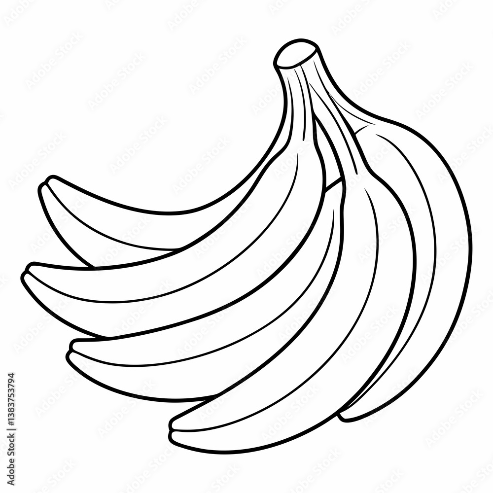 Various Bananas Outline Coloring Book Page Line Art Various Bananas Outline Coloring Book Page Line Art