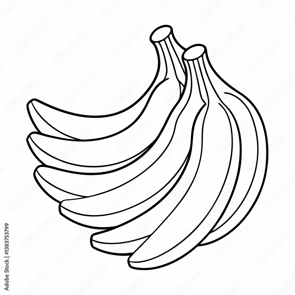 Various Bananas Outline Coloring Book Page Line Art Various Bananas Outline Coloring Book Page Line Art