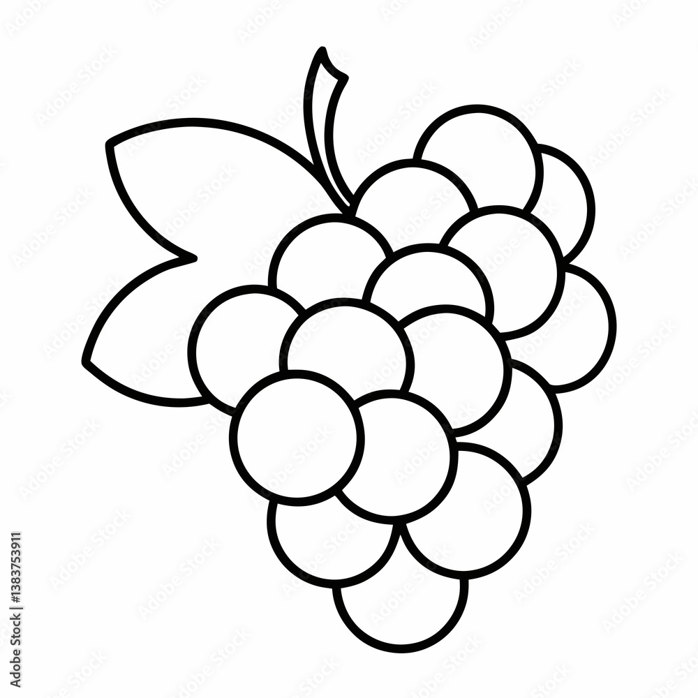 Various Grapes Outline Coloring Book Page Line Art Various Grapes Outline Coloring Book Page Line Art