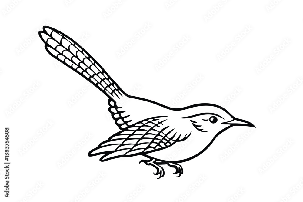 Fototapeta premium hand drawn illustration of a bird