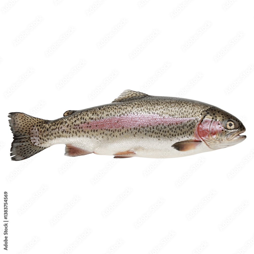 fresh rainbow trout isolated on transparent background
