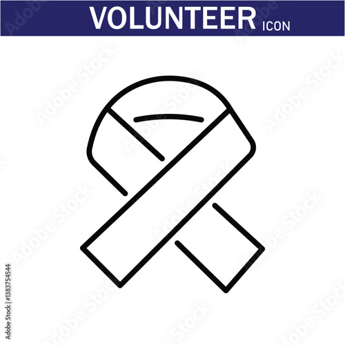 Volunteer Vector Line Icon . Volunteering, Charitable Organizations Logo Linear Pictograms. Donations, Humanitarian Aid, Peace-Keeping Missions Symbols Contour Illustrations . EPS 10 .