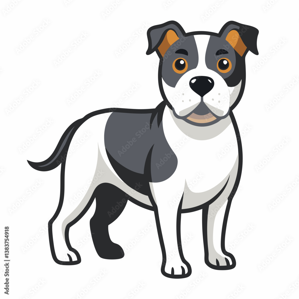 Minimalist American Bulldog Vector Art on White Background Minimalist American Bulldog Vector Art on White Background