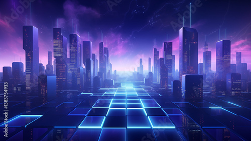 abstract city night