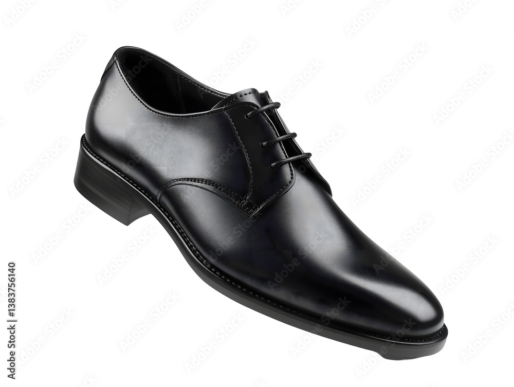 Single leather dress shoe, black, isolated on a white background Transparent PNG Single leather dress shoe, black, isolated on a white background Transparent PNG