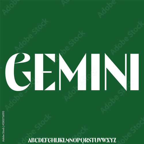 Modern creative futuristic alphabet display font vector. Unique expanded technology typography style