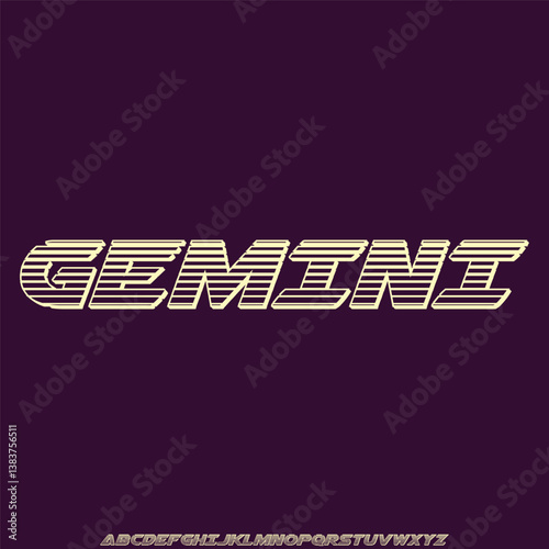 Modern creative futuristic alphabet display font vector. Unique expanded technology typography style