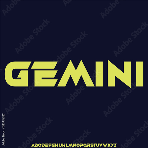 Modern creative futuristic alphabet display font vector. Unique expanded technology typography style