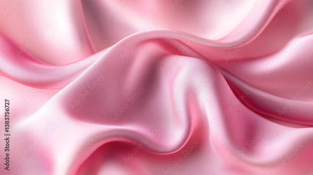 Obraz premium Silky pink fabric close-up textiles photography studio macro view elegant texture for fashion design