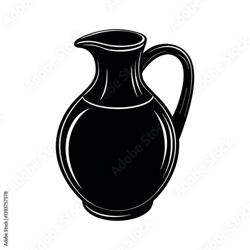 Jug Black Vector Silhouette Illustration

